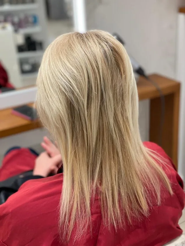 antes de la melena sin extensiones