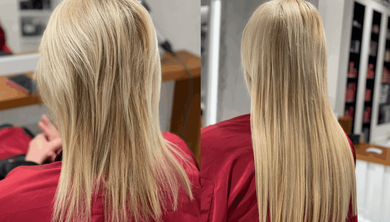 Antes y después de extensiones naturales - The Reference Studio