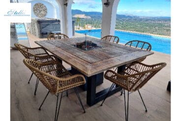 Conjunto de comedor exterior para seis personas