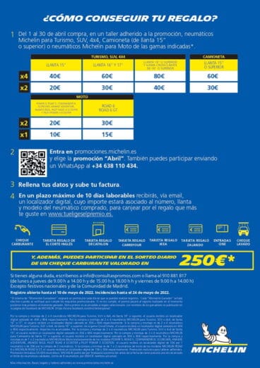 Consigue tu regalo con la promoción Michelin