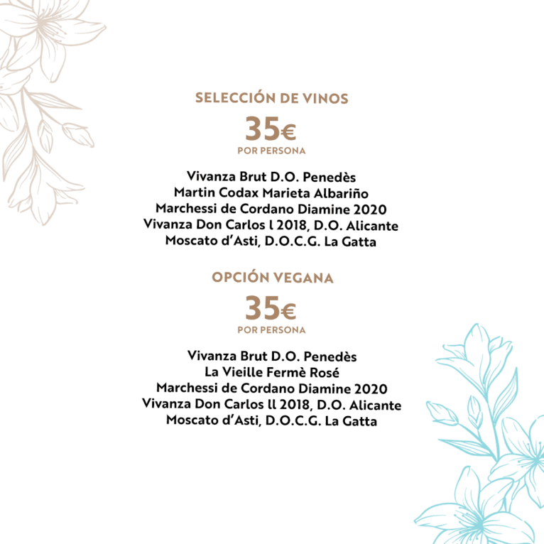 Menú maridaje en Nomada