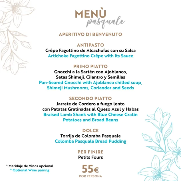 Date un capricho o disfruta de un plan perfecto de Pascua con estas fantásticas ideas 18 menu pasquale en nomada por 55e