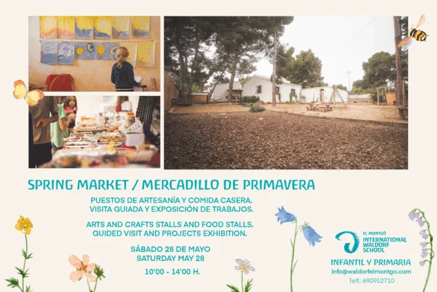 Llega el Mercadillo de Primavera a Waldorf El Montgó: artesanía, puestos de comida casera y visita por la escuela de enseñanza alternativa 1 Imagen: Mercadillo de Primavera en Waldorf El Montgó