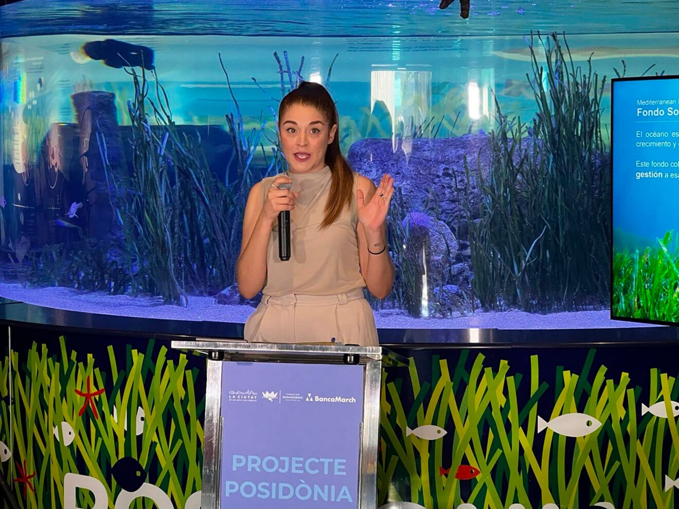 Mireia Mollà en el el cierre de la presentación del 'Proyecto Posidonia'