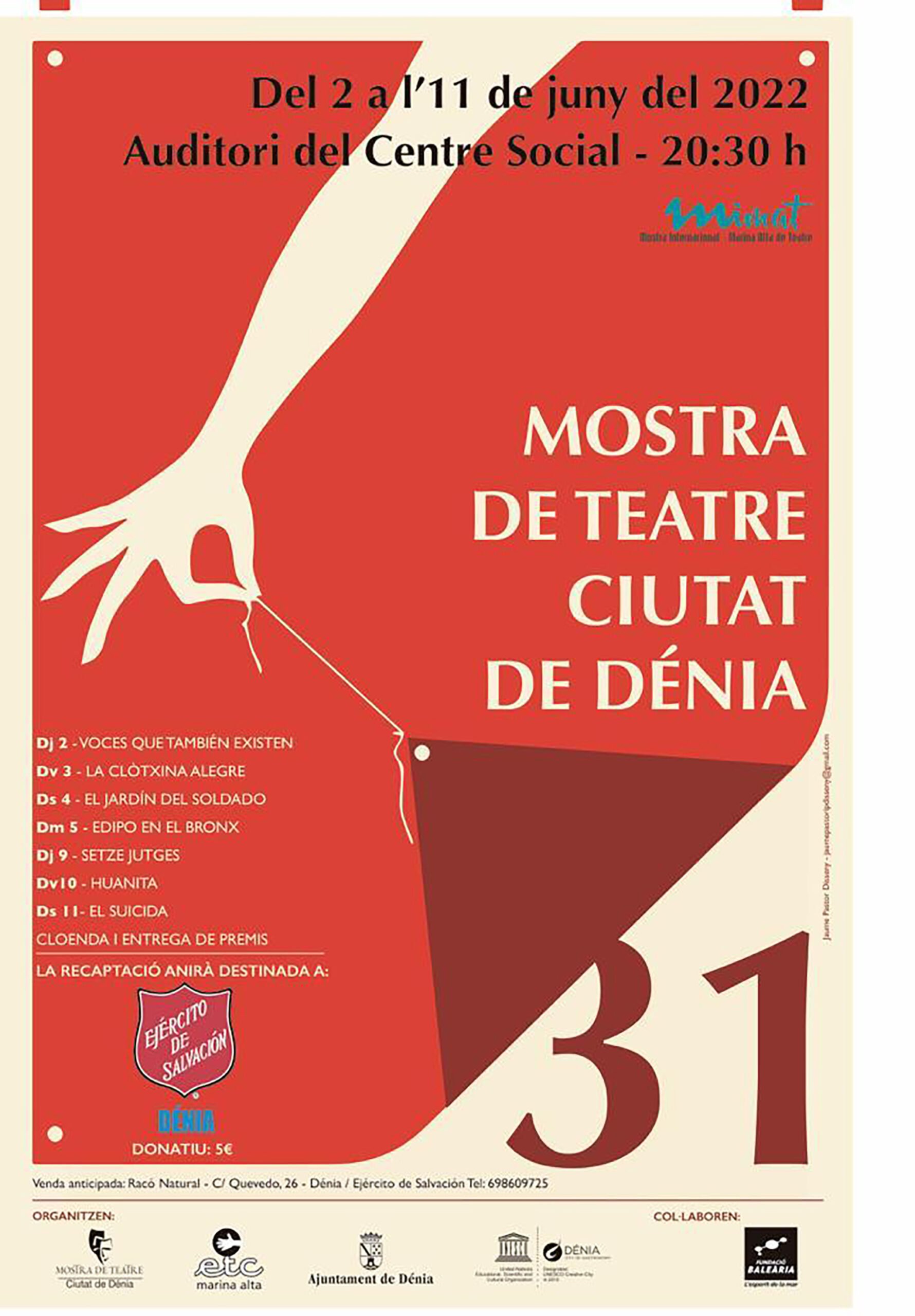 Cartel de la XXXI Mostra de Teatre Ciutat de Dénia