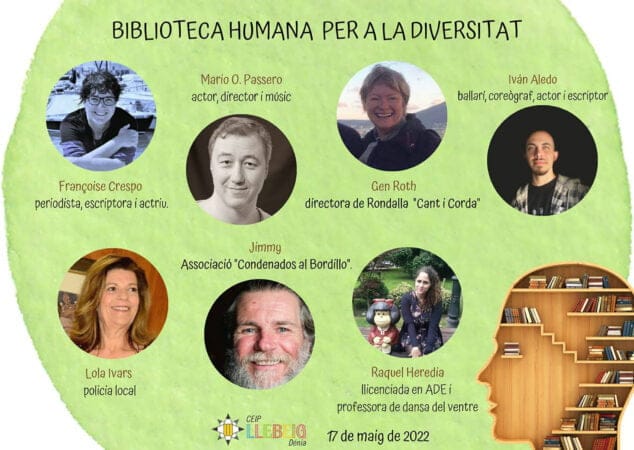 Imagen: Personas-libro de la biblioteca-humana del Llebeig