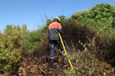 Bomberos combaten el incendio en la Joan Fuster de Dénia 13