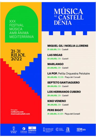 Cartel del Música al Castell de 2022 en Dénia