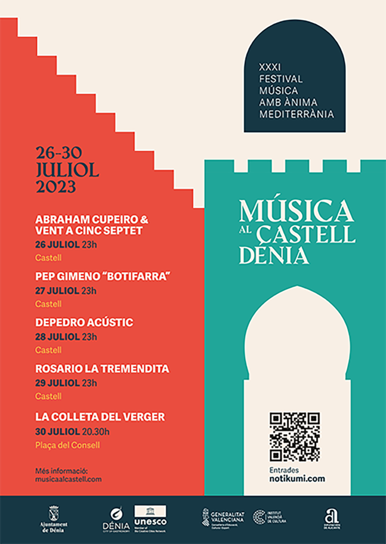 Affiche musicale au Castell de Dénia 2023