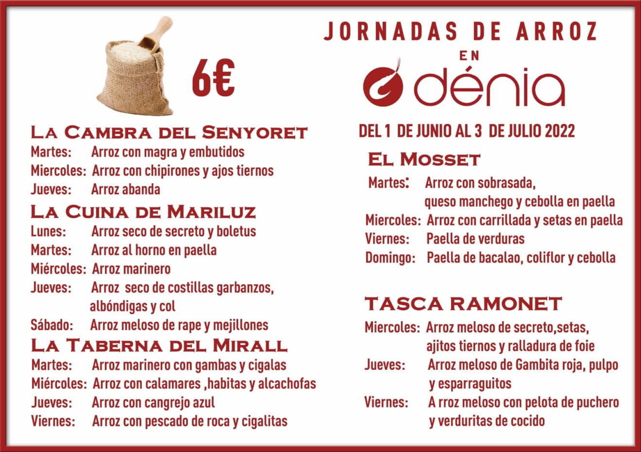 Jornadas de arroz en Dénia