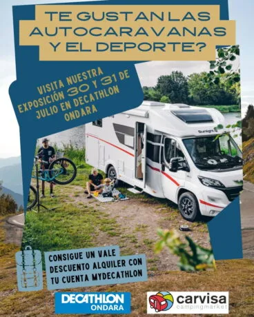 Exposición de autocaravanas con Carvisa y Decathlon Ondara