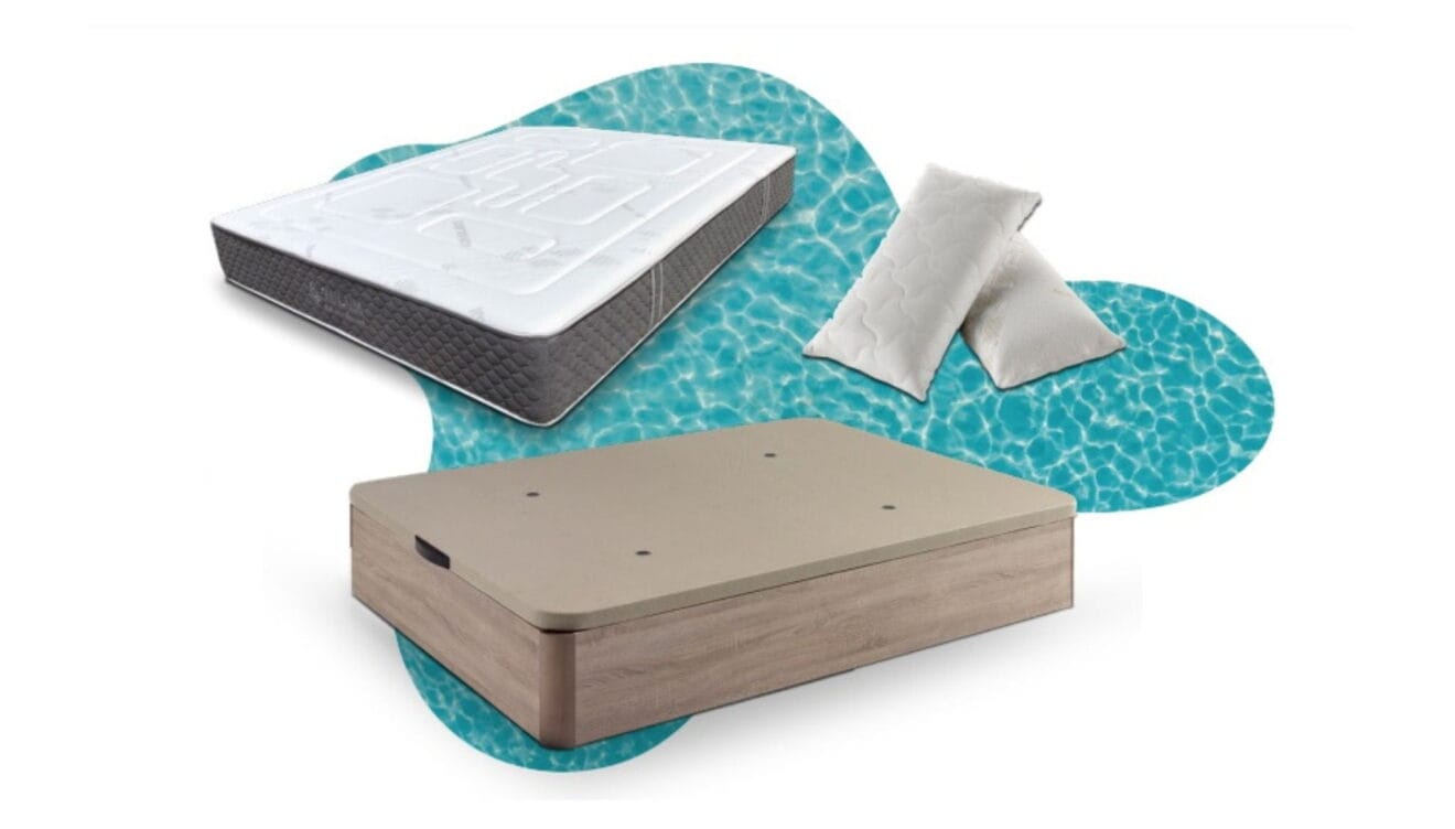 Pack Rebajas con canapé de madera y colchón Tulum