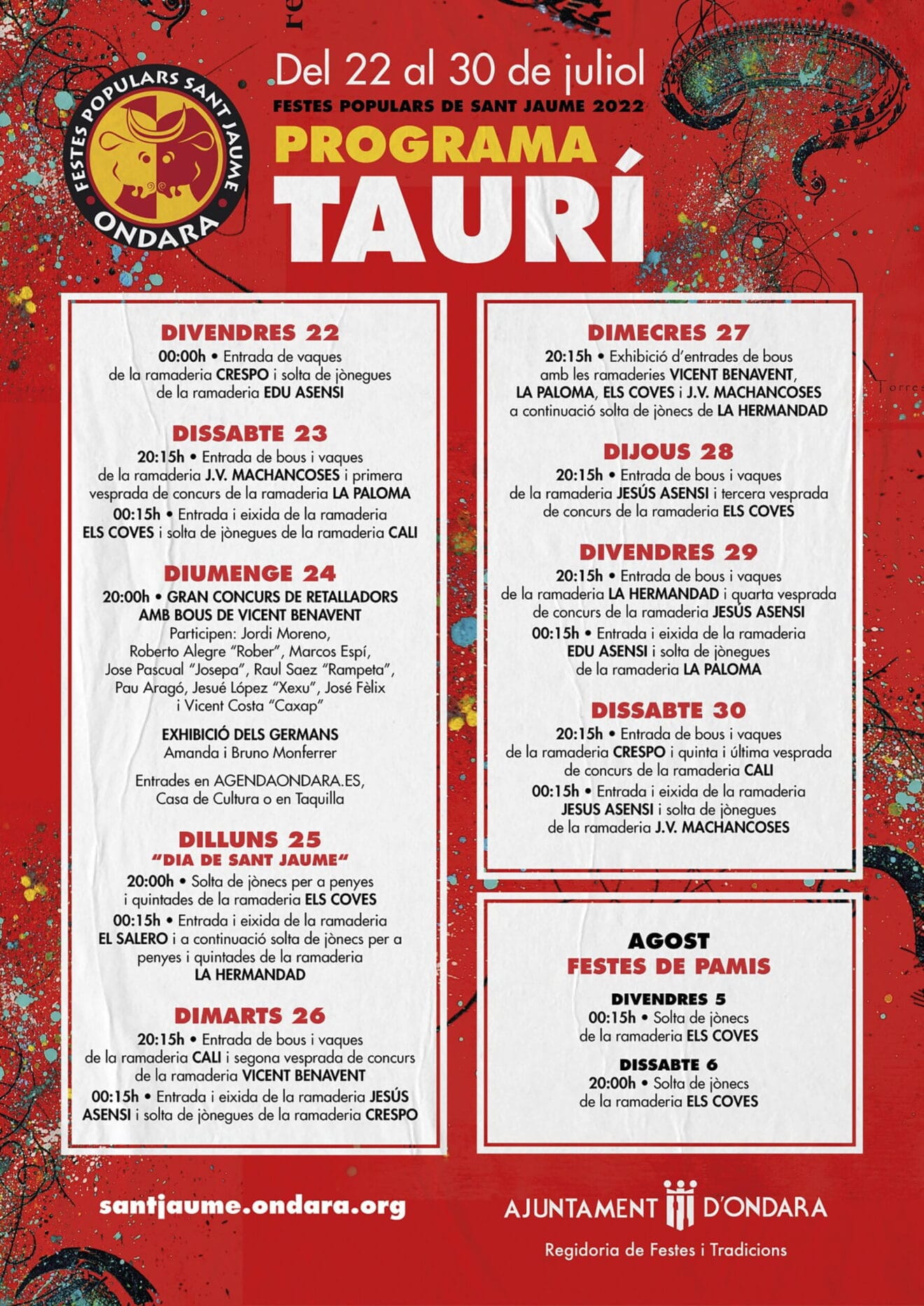 Programa Taurí Sant Jaume 2022