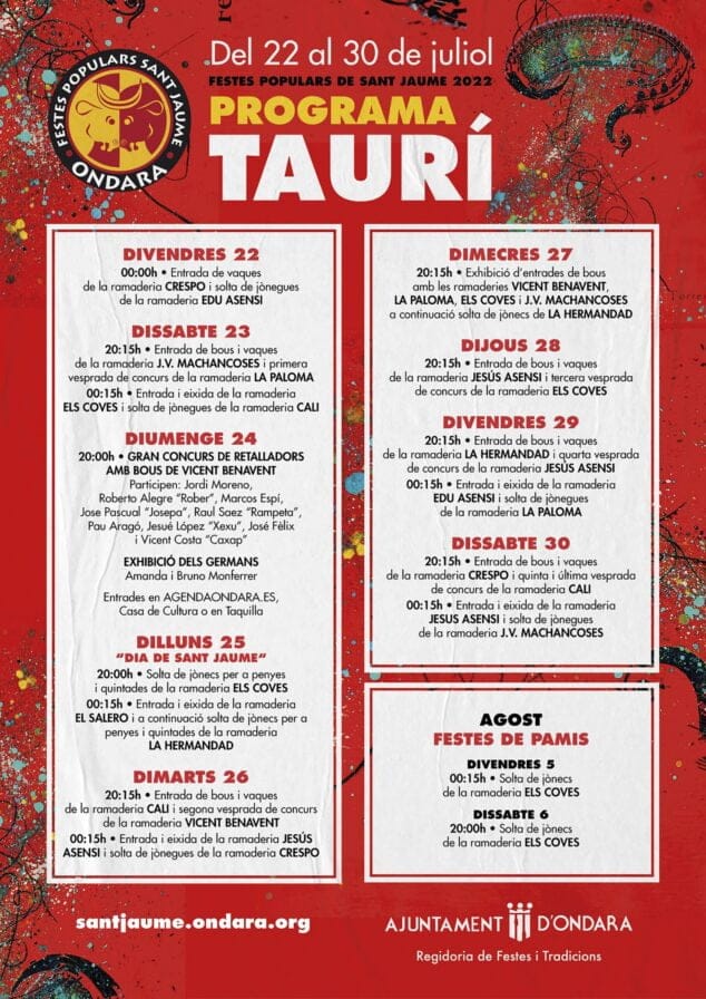 Imagen: Programa Taurí Sant Jaume 2022