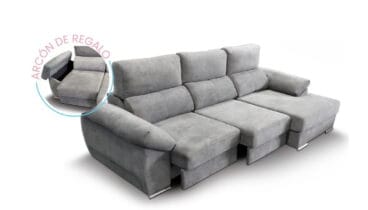 Sofá Vesta con brazo deslizante para comvertir en cama