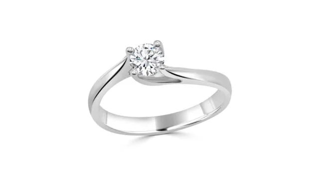 Colección Liberty: las joyas que te harán vivir un auténtico desayuno con diamantes 7 solitario de oro blanco de 18 quilates con diamante en talla brillante de 040 quilates