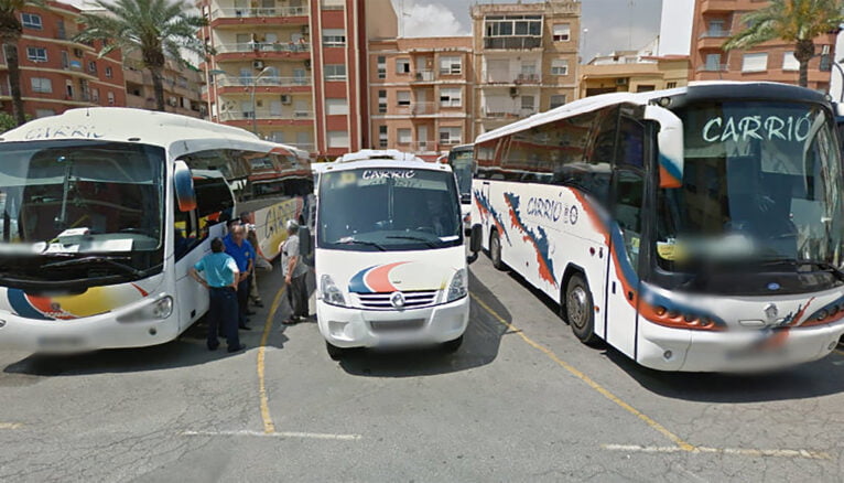 Carrió buses at the old Dénia bus stop