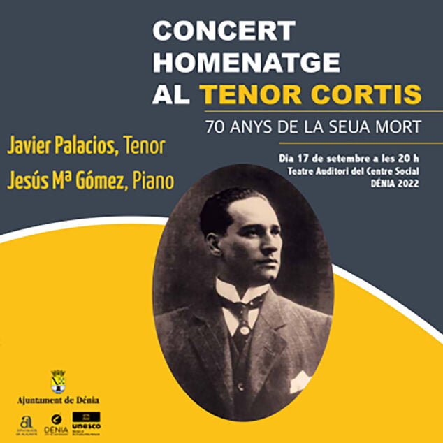 Imagen: Cartel del homenaje en Dénia a Tenor Cortis