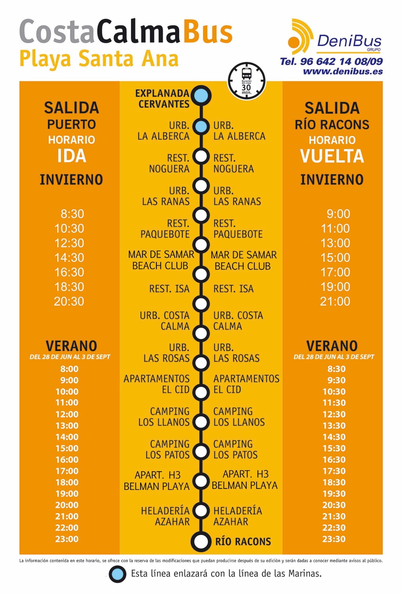Horario de autobús de Dénia a Deveses