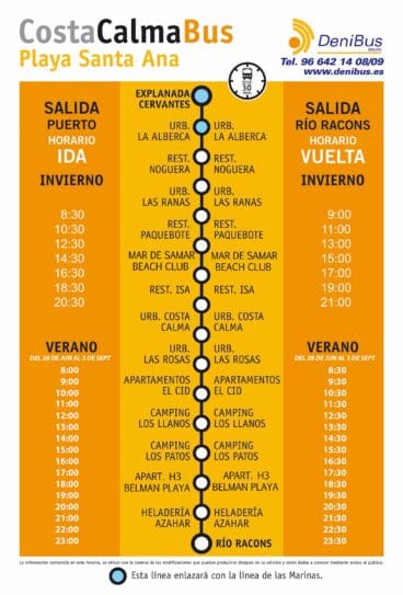 Horario de autobús de Dénia a Deveses