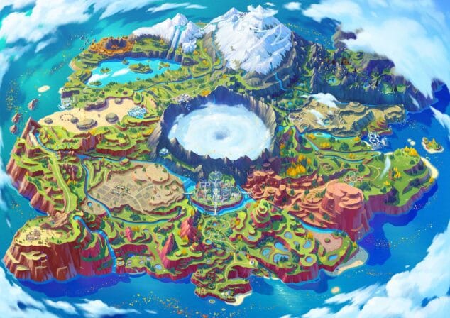 mapa de paldea presentado por pokemon