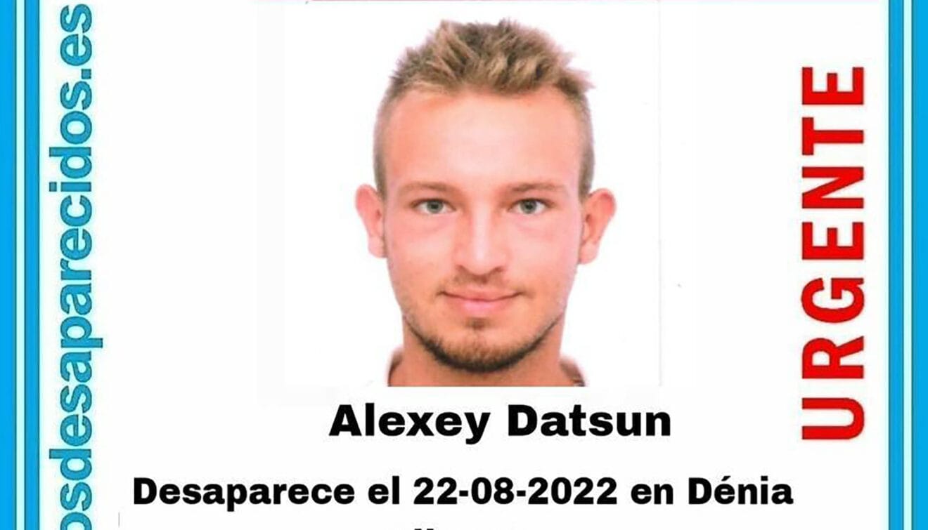 Portada alerta del desaparecido en Dénia
