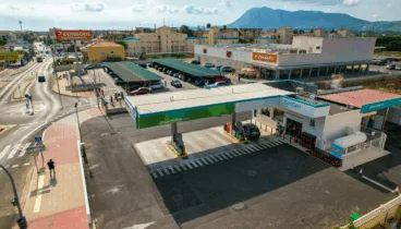 Vista aérea de la gasolinera