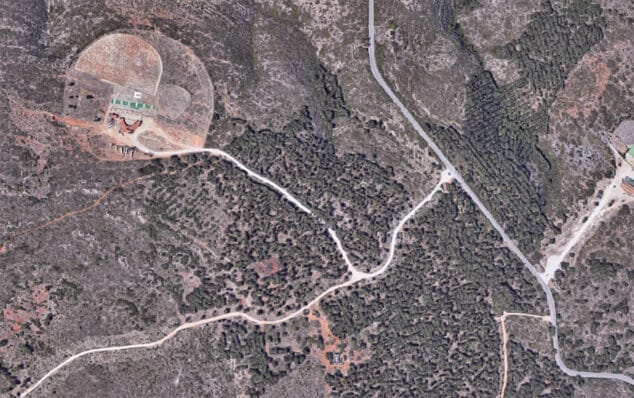 Imagen: Vista aérea del campo de tiro de Dénia