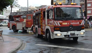 Camiones de bomberos en el centro de Dénia (archivo)