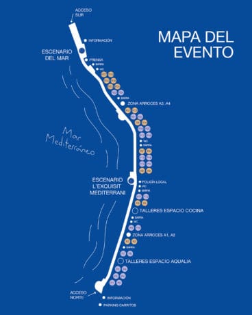 Disposición de paradas y escenarios
