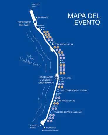 Disposición de paradas y escenarios