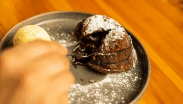 Coulant de chocolate en Babilonia Dénia