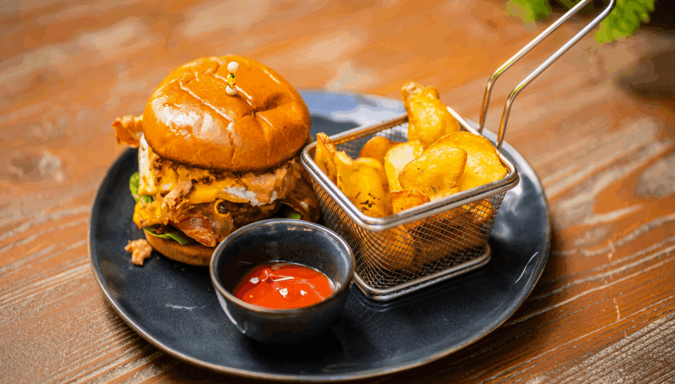 Prueba la deliciosa hamburguesa de ternera de Babilònia