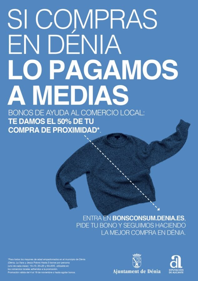 Imagen: Cartel promocional de la segunda edición del Bono Consumo de Dénia