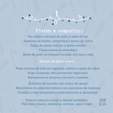 Menú 1 de Empresa de El Racó del Mar