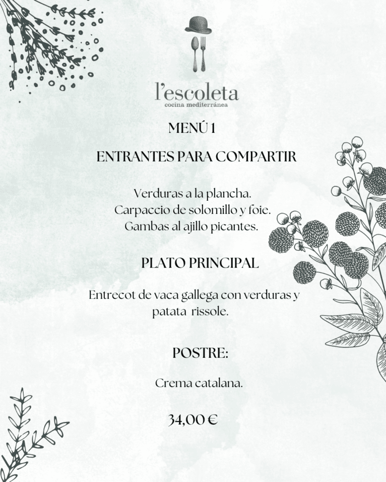 Menú 1 de empresa en L'Escoleta