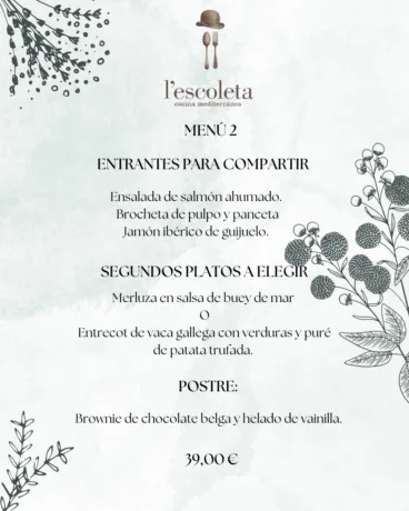 Menú 2 de empresa en L’Escoleta