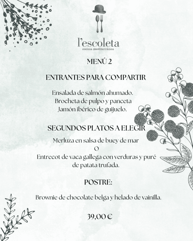 menu 2 de empresa en lescoleta