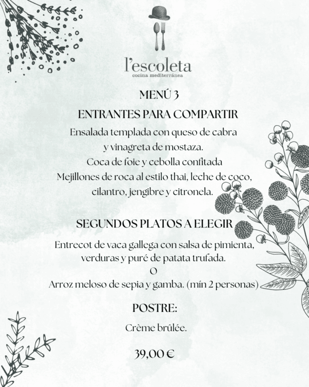 menu 3 de empresa en lescoleta