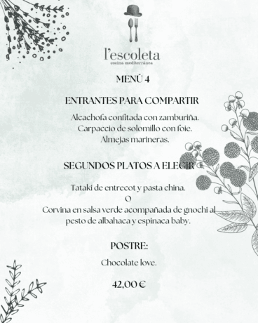 Menú 4 de empresa en L’Escoleta