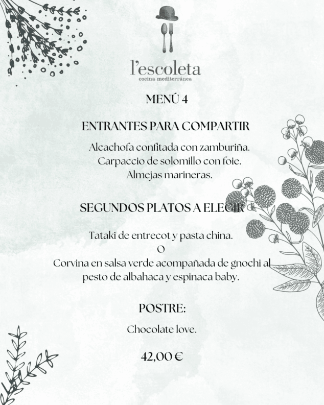 menu 4 de empresa en lescoleta