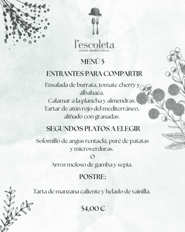 Menú 5 de empresa en L’Escoleta