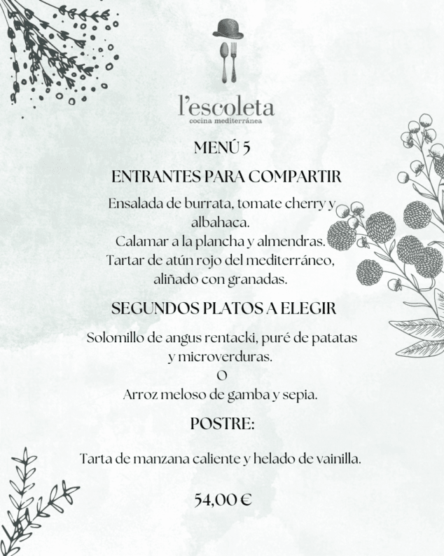 menu 5 de empresa en lescoleta