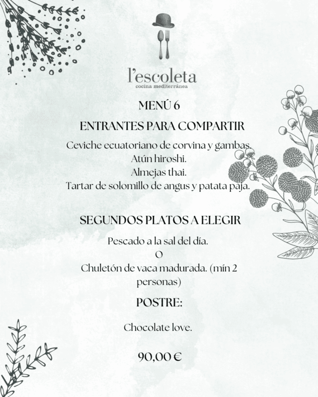 menu 6 de empresa en lescoleta