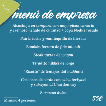 Menú de empresa 2022 de Dexcaro