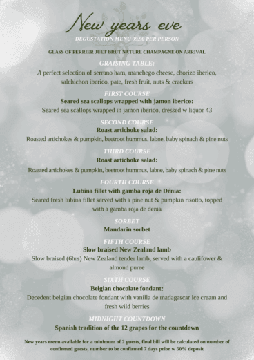 Menú Nochevieja 2022 MoVida en inglés