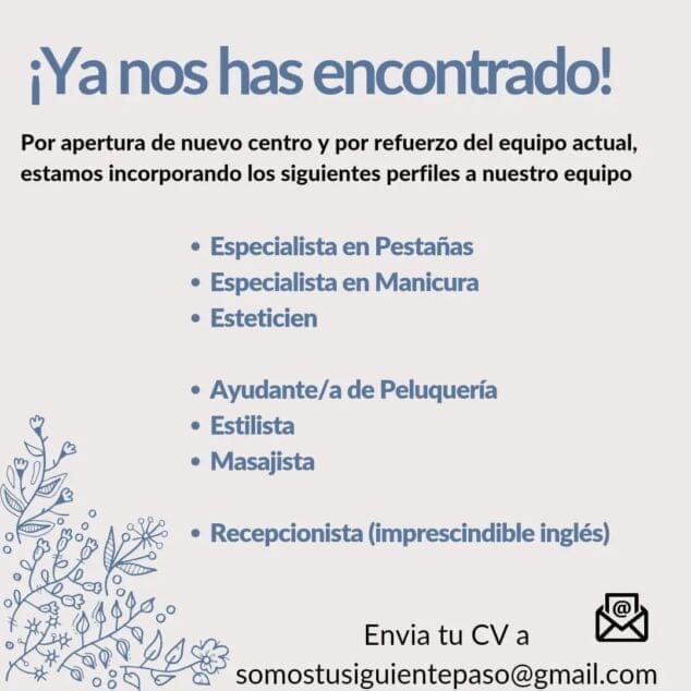Imagen: Oferta de empleo Yoanka Gallardo