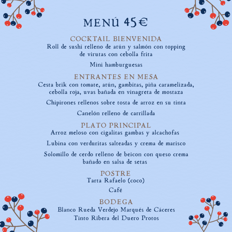 Opción 3 de los menús de empresa 2022 de Restaurante Balandros