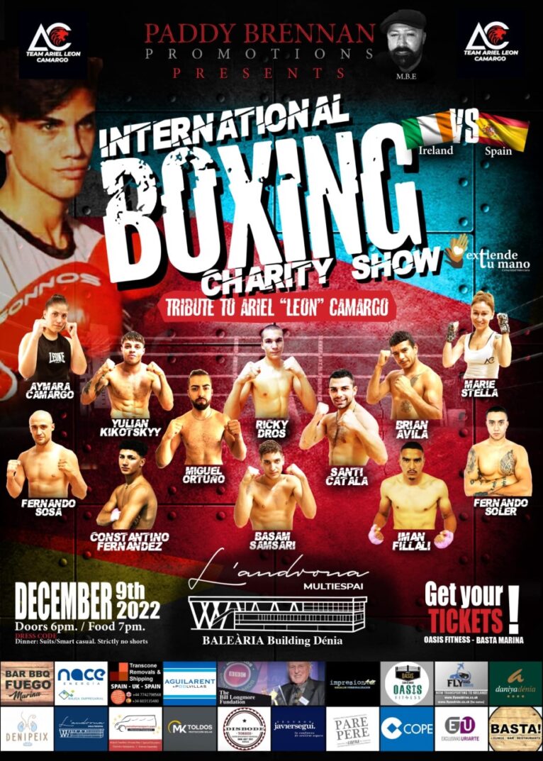 Cartel del evento benéfico de boxeo