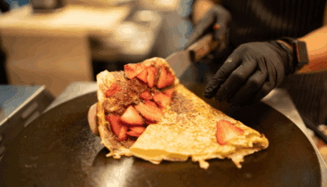 Crepe dulce preparado al momento en Manduc